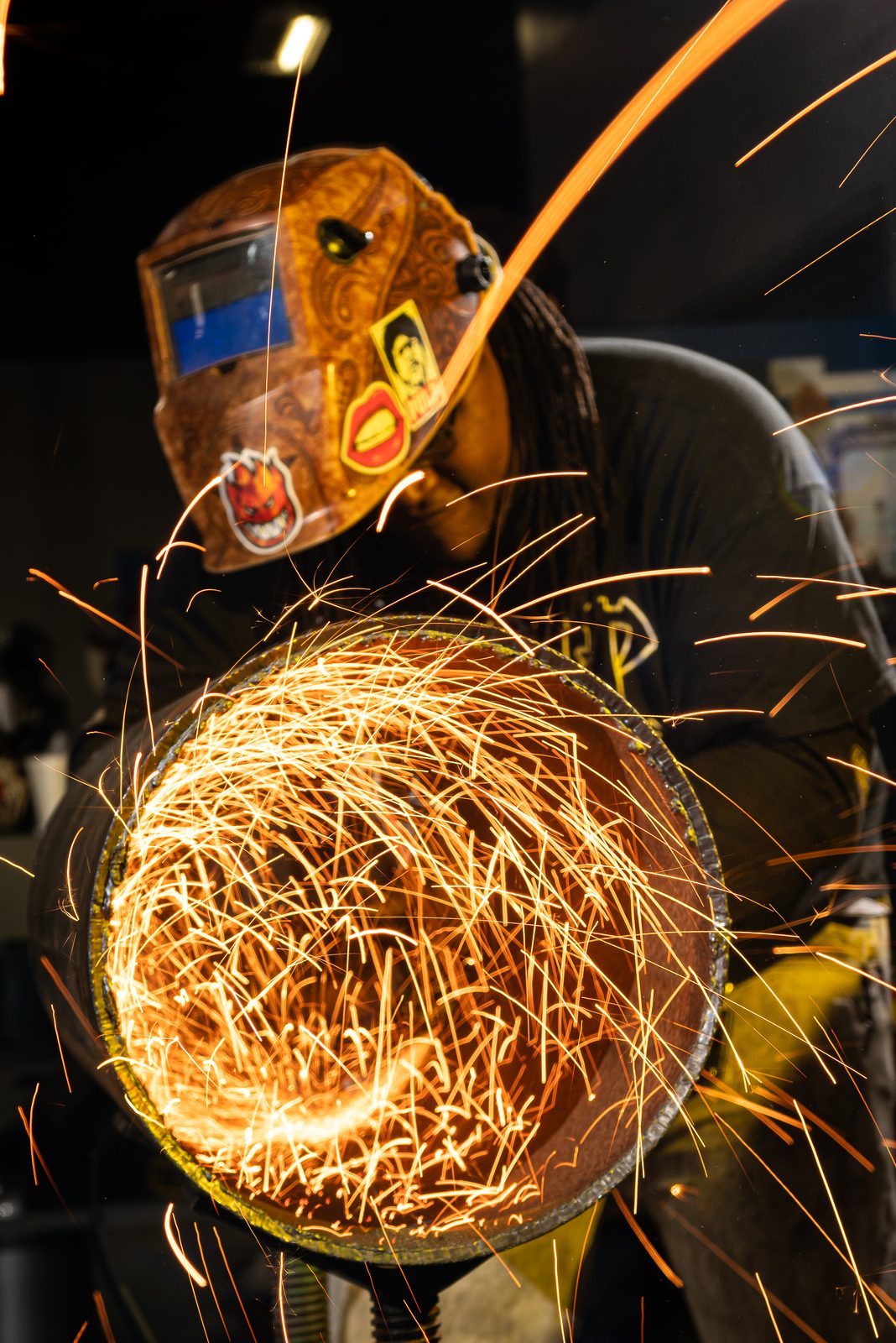 A welder at work, photographed by Douglas N. Burns