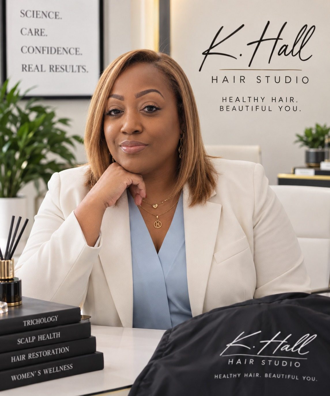 Kristal Hall, master cosmetologist, certified trichologist and founder of K. Hall Brands