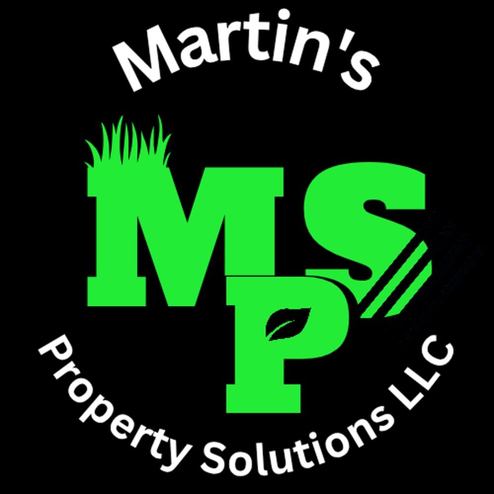 Martin's Property Solutions LLC logo, green MPS lettering with a blade of grass on black