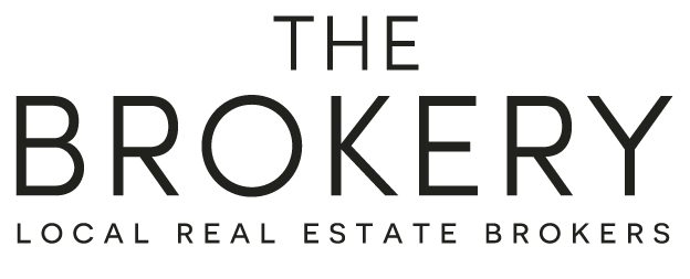 The Brokery logo with its tagline, in dark navy on white